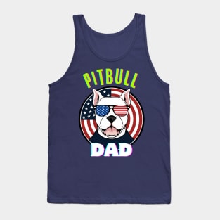 Pitbull Dad USA Flag Tank Top